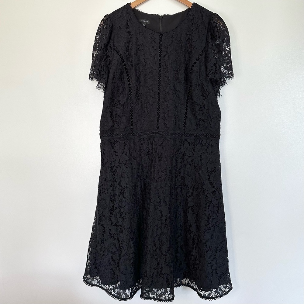 Talbots Black Lace Short-Sleeve Dress